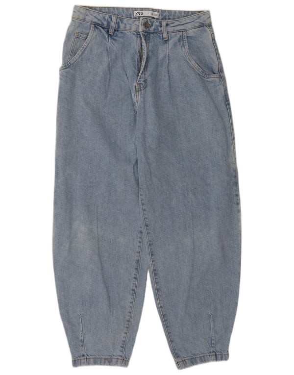 Damskie jeansy Zara Balon z wysokim stanem EU 36 XS W26 L27 Niebieskie bawełniane