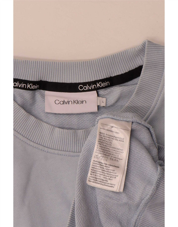 Calvin Klein Sweat-shirt graphique pour hommes en coton bleu moyen