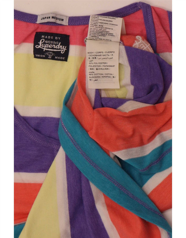 Colete feminino Superdry UK 12 poliéster listrado multicolorido médio