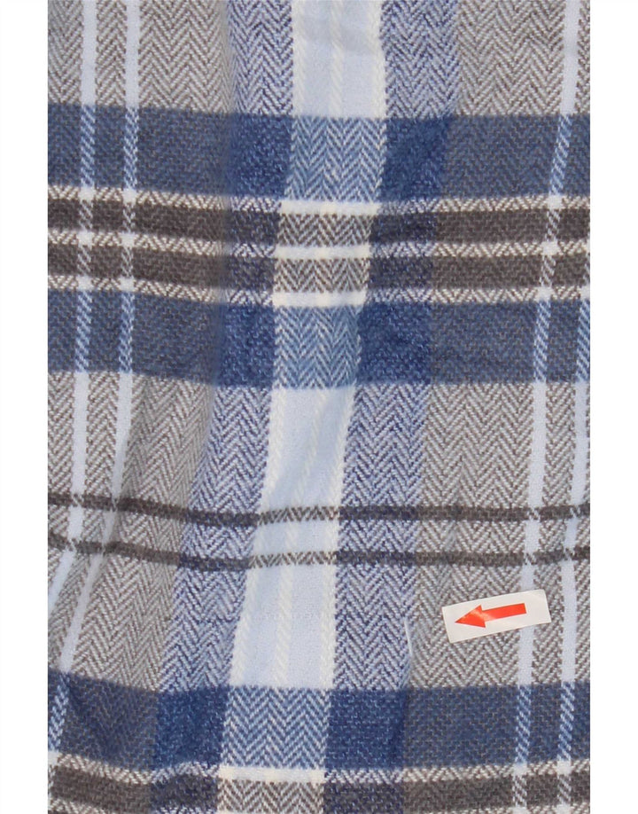 Fellini Mens Flannel Shirt 2XL Blue Check Cotton