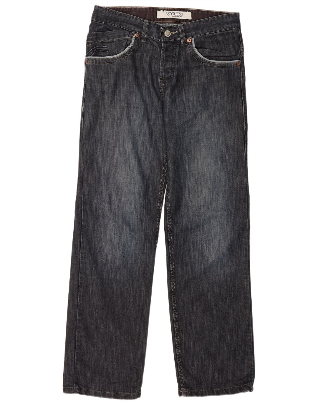 Guess Mens Straight Jeans W32 L32 Navy Blue Cotton