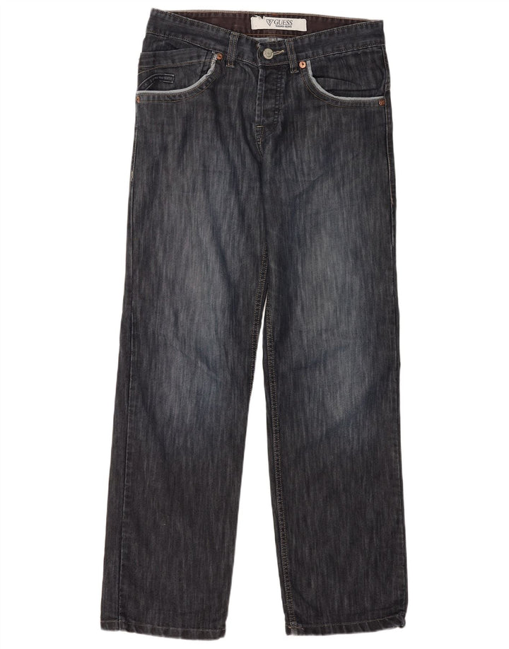 Guess Mens Straight Jeans W32 L32 Navy Blue Cotton