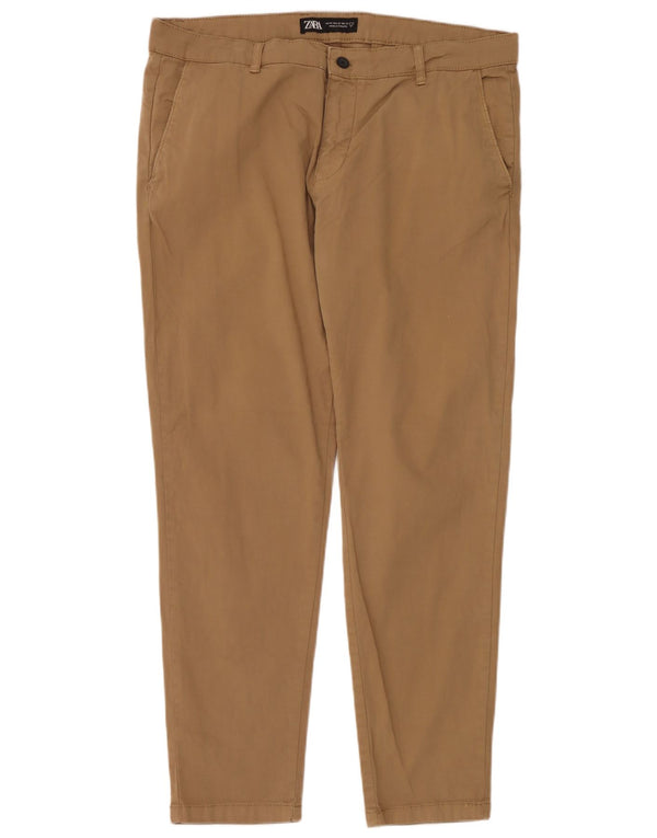 Zara Herre Slim Chino Bukser EU 48 XL W38 L31 Beige