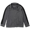 UNDER ARMOUR Boys Tracksuit Top Jacket 7-8 Years Small Grey Colourblock