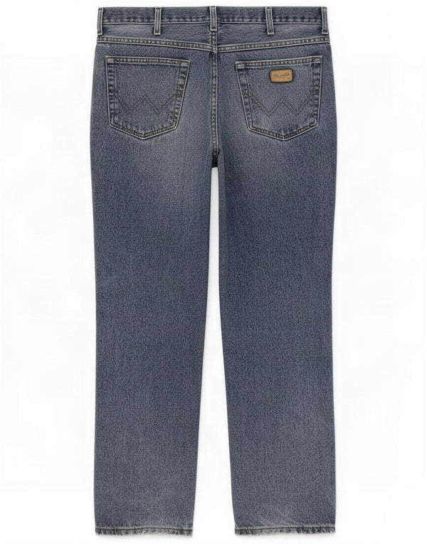 Wrangler Mens Texas Straight Jeans W38 L32 Bleu Coton