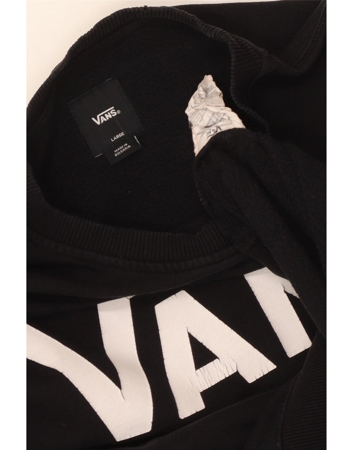 Hanorac grafic pentru bărbați Vans Pulover mare, negru, bumbac
