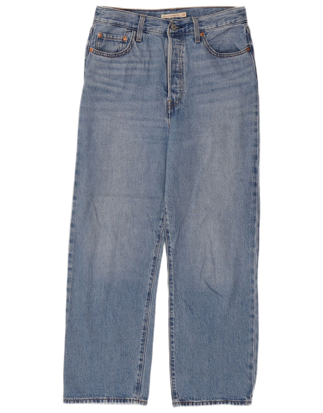Levi's Dame Ribcage Straight Jeans W28 L27 Blå Bomuld