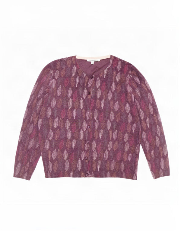 Laura Ashley Damski sweter bolerko z rękawem 3/4 UK 18 XL w kolorze fioletowym w kwiaty