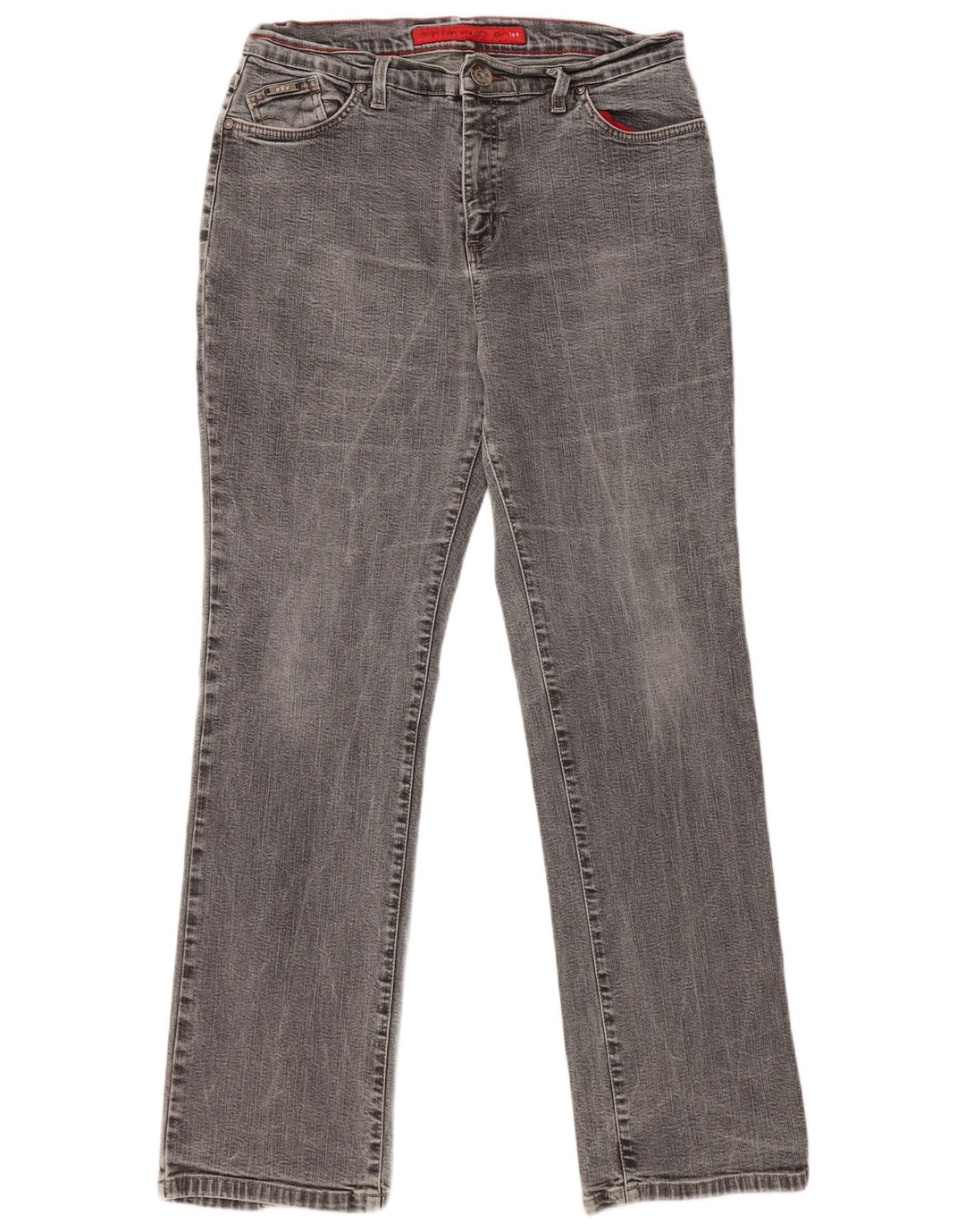 MARKS & SPENCER Womens Stretch Straight Jeans UK 16 Large W32 L30 Grey