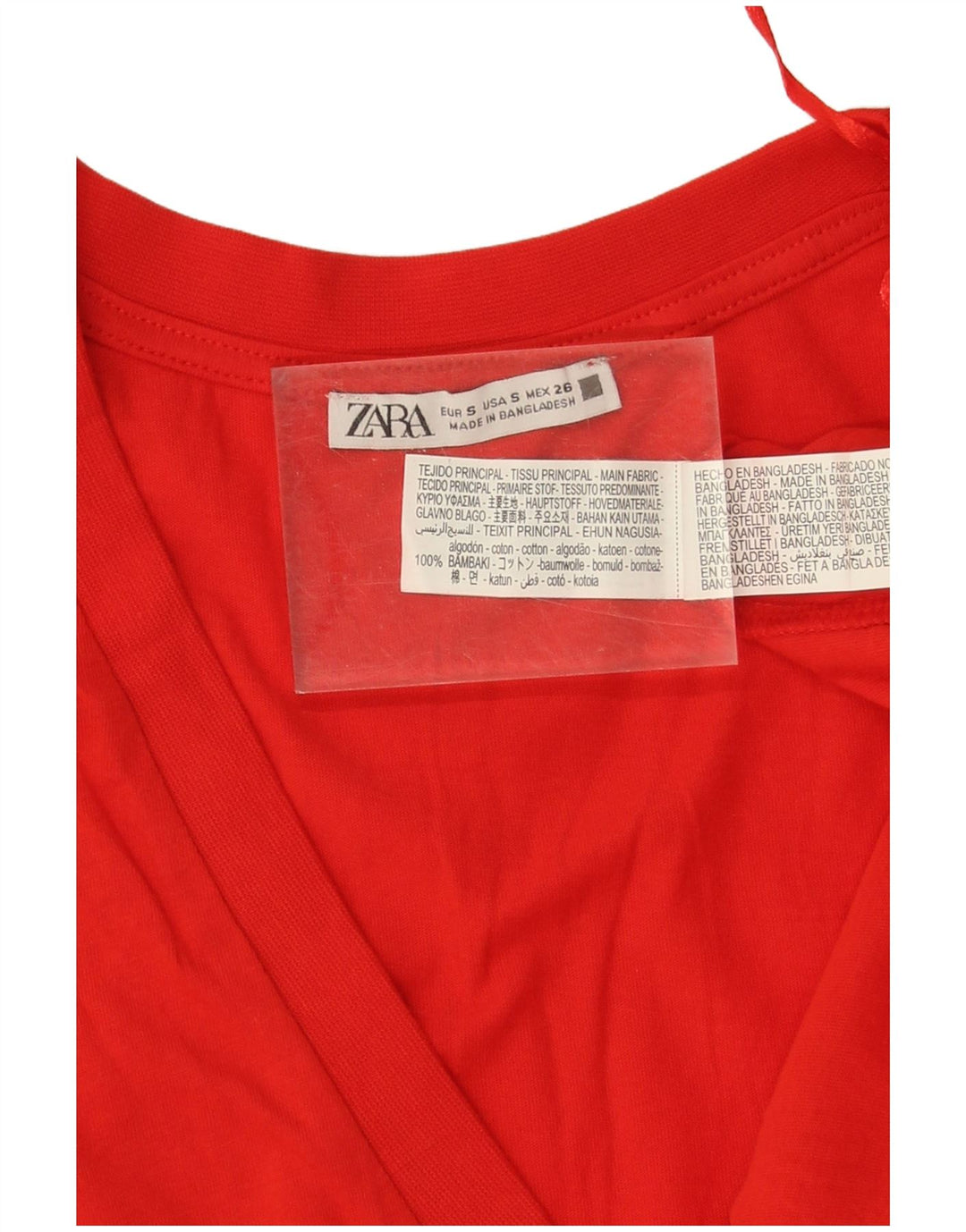 T-shirt oversize da donna Zara UK 10 piccola in cotone rosso