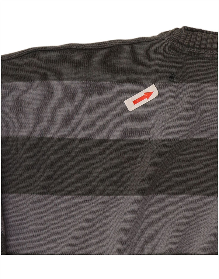 Marks & Spencer Mens Autograph Crew Neck Jumper Sweater 2XL Grey Striped