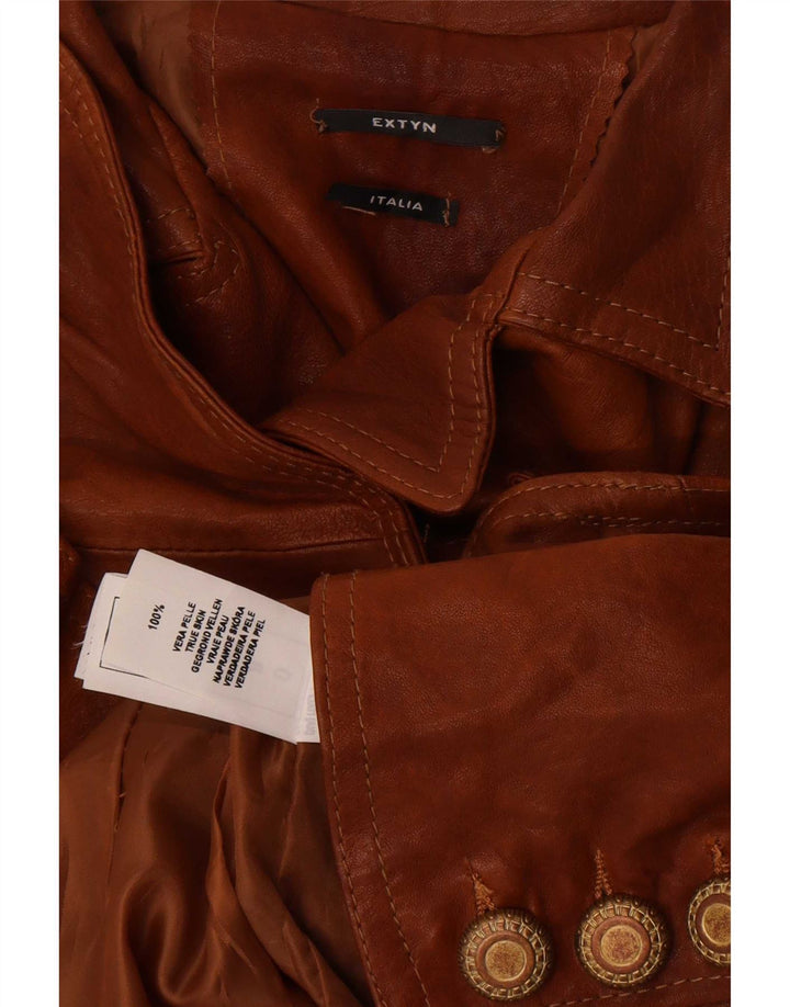 Extyn Veste en cuir courte pour femme IT 46 Large Marron