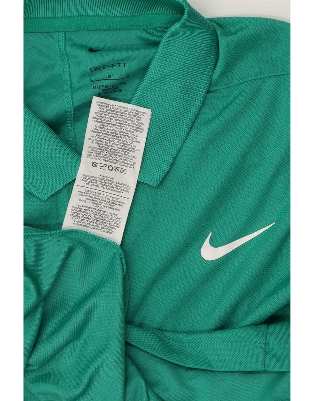 NIKE Mens Dri Fit Polo Shirt Large Green Polyester