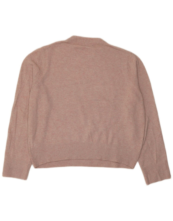 Marks & Spencer Womens Graphic Crew Neck Jumper Sweater UK 16 Large Pink Wi