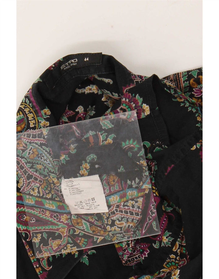Etro Dameskjorte IT 44 Medium Sort Paisley Bomuld