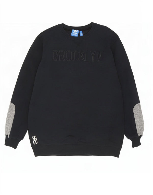 Adidas Mens Graphic Sweatshirt Jumper Large Black Colourblock Cotton