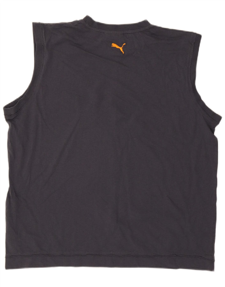 Puma Herren Grafik-Weste Top 2XL Marineblau Baumwolle