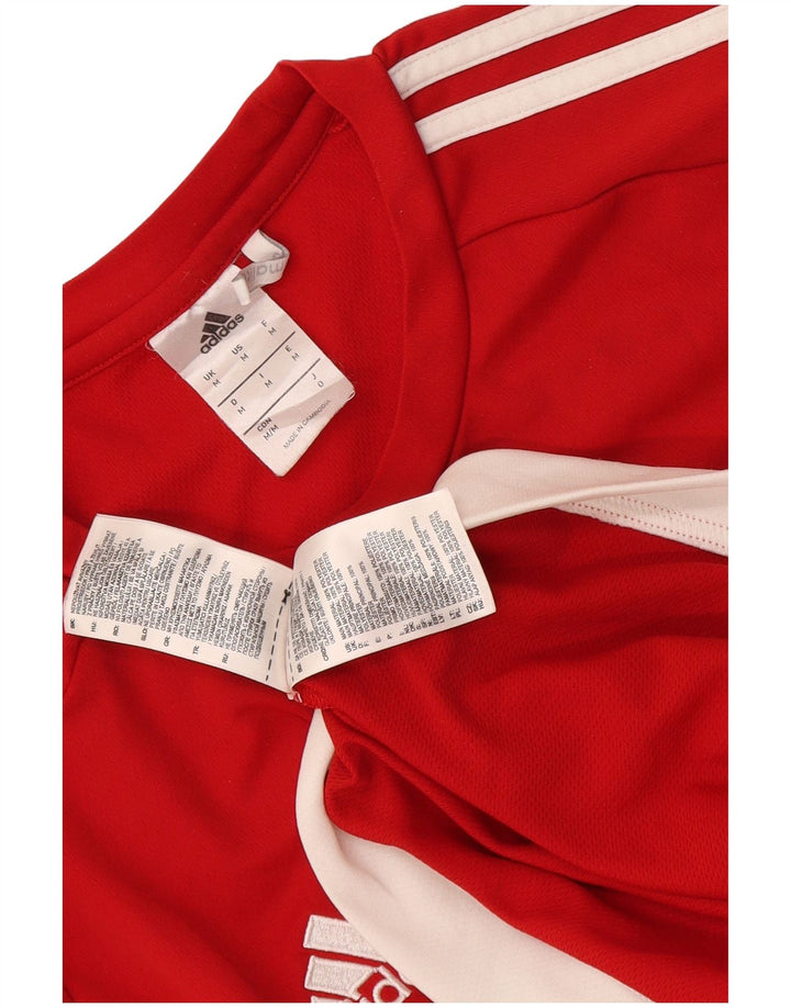 T-shirt Adidas Climalite da uomo Top in poliestere color block rosso medio