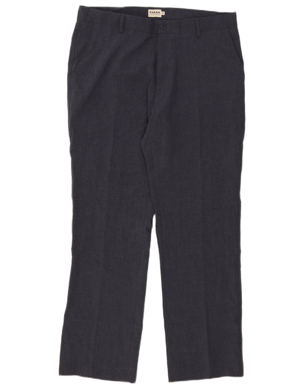 Farah Pantalon de costume coupe classique pour homme W38 L31 Bleu marine Polyester