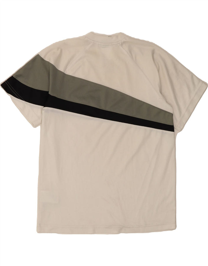 ADIDAS Boys T-Shirt Top 13-14 Years Off White Colourblock Polyester Vintage Adidas and Second-Hand Adidas from Messina Hembry 
