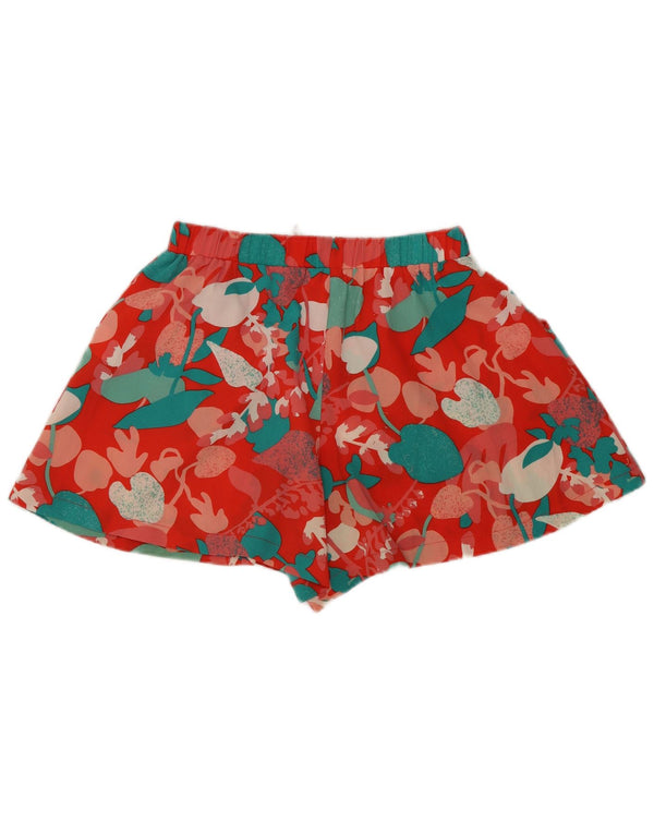 John Lewis Mädchen-Shorts, normal, lässig, 11–12 Jahre, W24, rotes Blumenmuster, Polyester