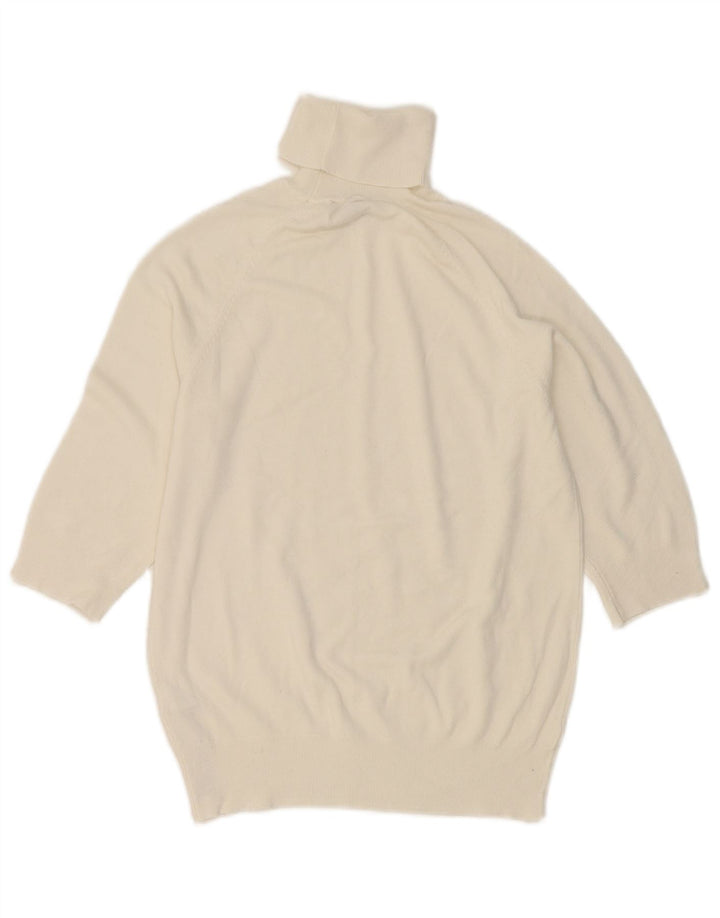 Zara Womens Short Sleeve Roll Neck Jumper Sweater UK 12 Medium White