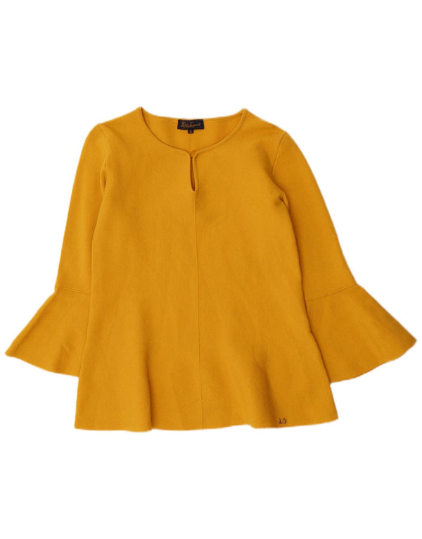 Luisa Spagnoli Womens 3/4 Sleeve Blouse Top UK 10 Small Yellow