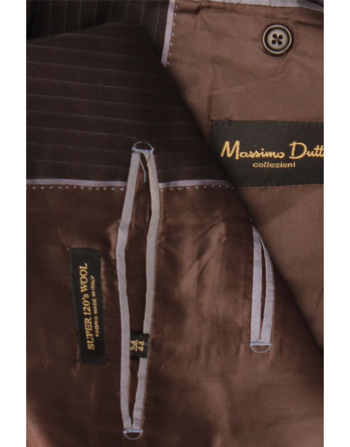 MASSIMO DUTTI Giacca blazer da uomo a 2 bottoni EU 54 XL Lana gessata marrone