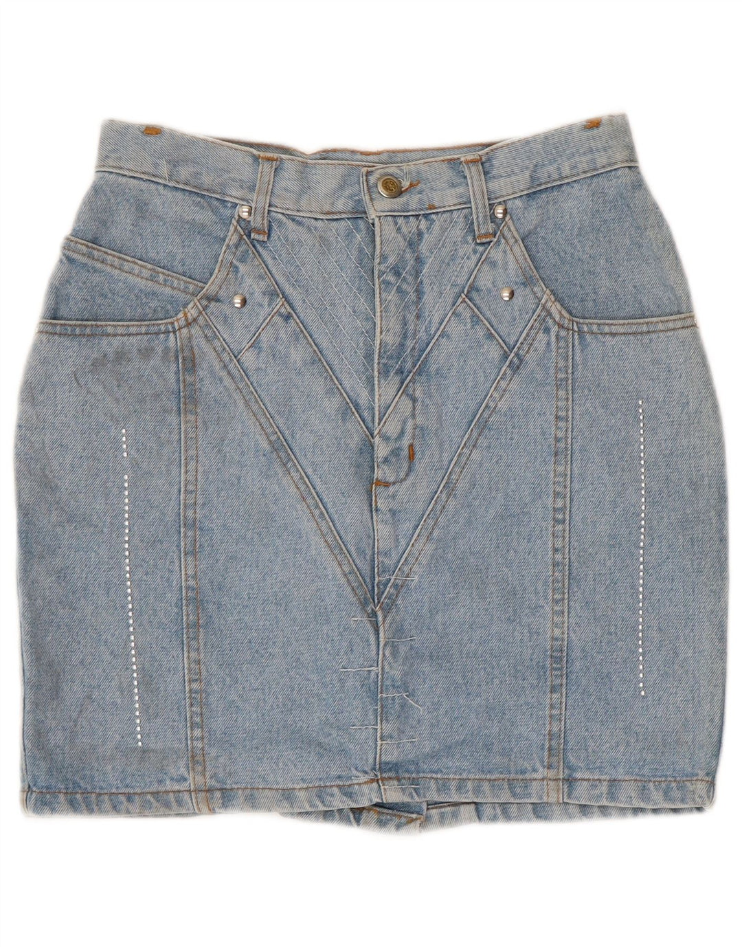 Jinglers Dame Mini Denim Nederdel W28 Medium Blue Bomuld