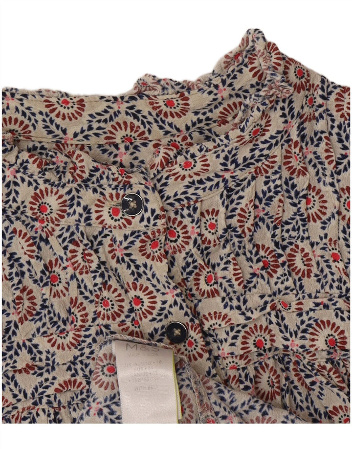 Marks & Spencer Womens Tiered Dress UK 16 Large Multicoloured Bohemian
