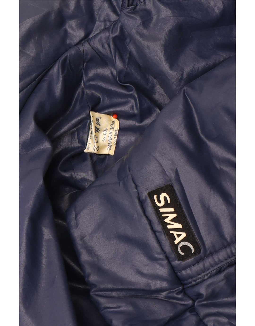 Vintage Mens Padded Jacket UK 36 Small Navy Blue Colourblock Polyamide