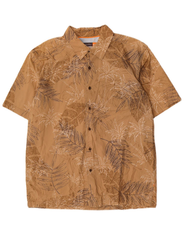 Camicia a maniche corte da uomo Quiksilver grande in cotone floreale beige