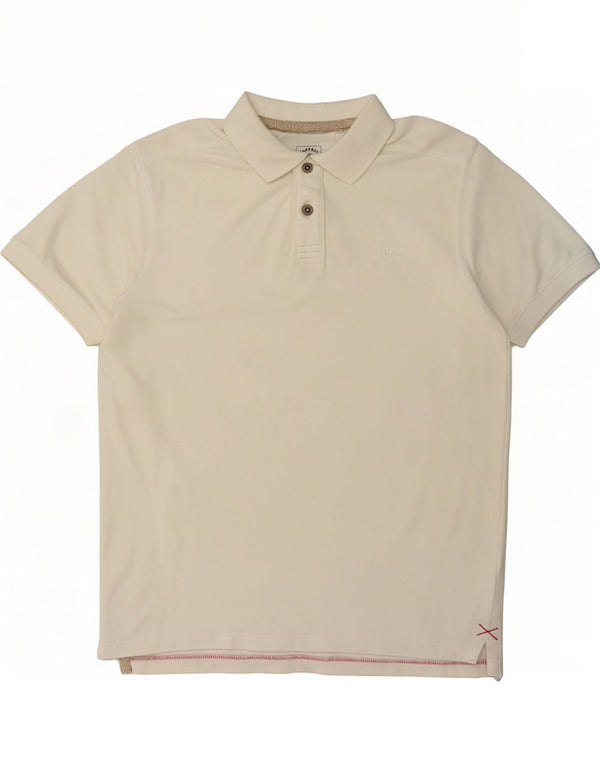 Fat Face Polo Homme Blanc Cassé Moyen Coton