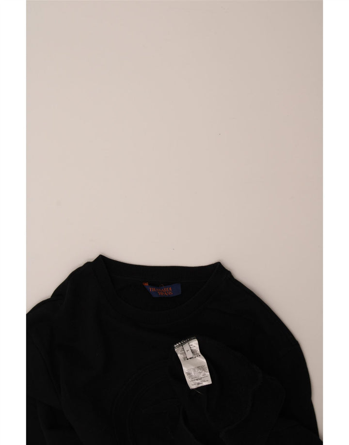 TRUSSARDI JEANS Mens Sweatshirt Jumper Large Black Cotton Vintage Trussardi Jeans and Second-Hand Trussardi Jeans from Messina Hembry 