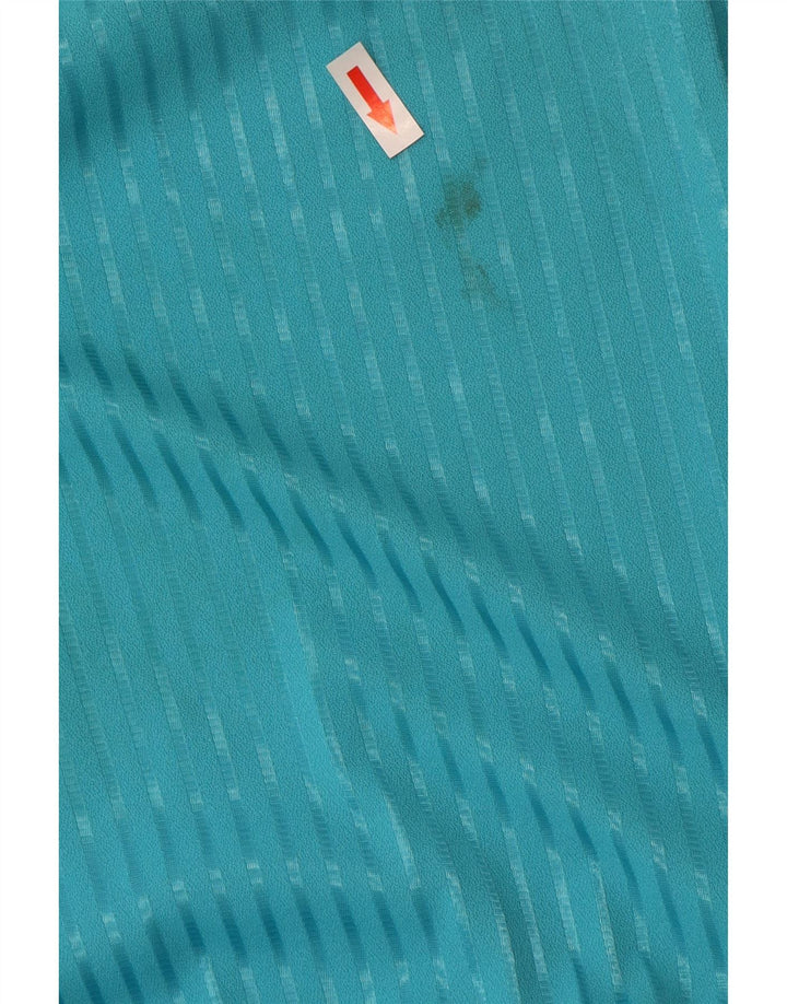 Vintage Womens A-Line Dress EU 38 Medium Blue Striped Polyester