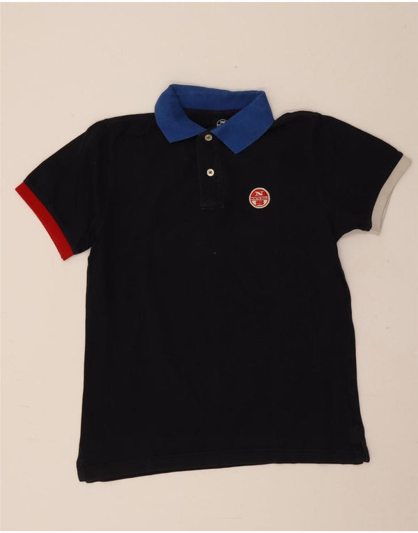 North Sails Mens Polo Shirt Small Navy Blue Colourblock Cotton