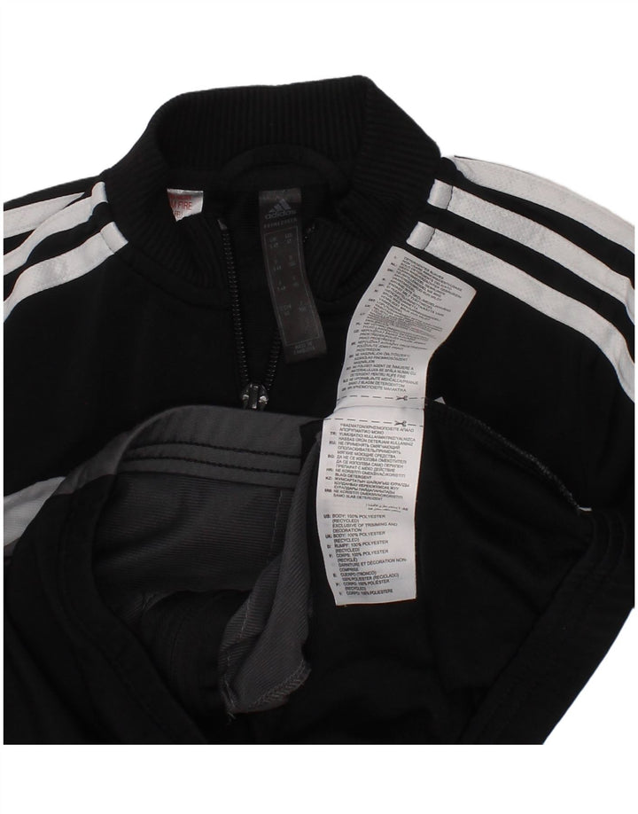 Adidas Drenge Træningsdragt Topjakke 3-4 År Sort Colourblock Polyester