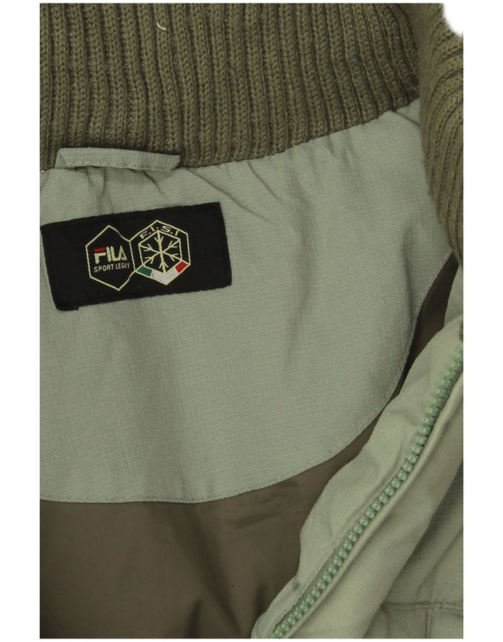 Fila Mens Hooded Padded Jacket UK 42 XL Green Polyamide