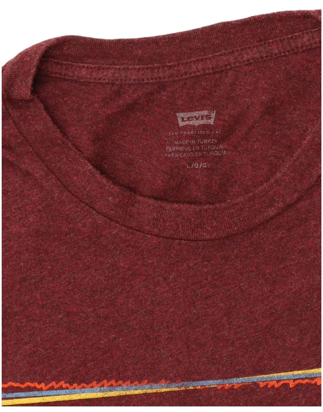 Tricou grafic pentru bărbați Levi's Top Large Maroon Flecked