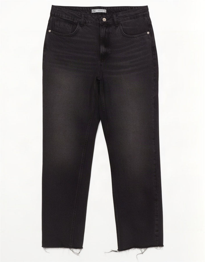 Zara Jean droit taille haute pour femme EU 40 Medium W30 L29 Gris