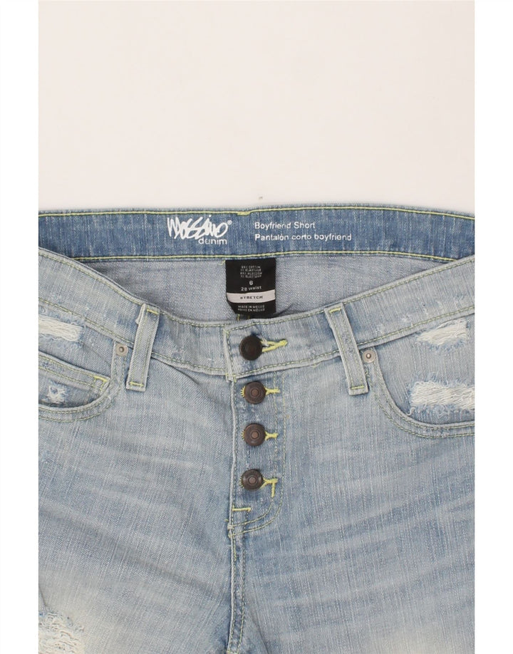 MOSSIMO Womens Boyfriend Distressed Denim Shorts W28 Medium Blue Cotton Vintage Mossimo and Second-Hand Mossimo from Messina Hembry 