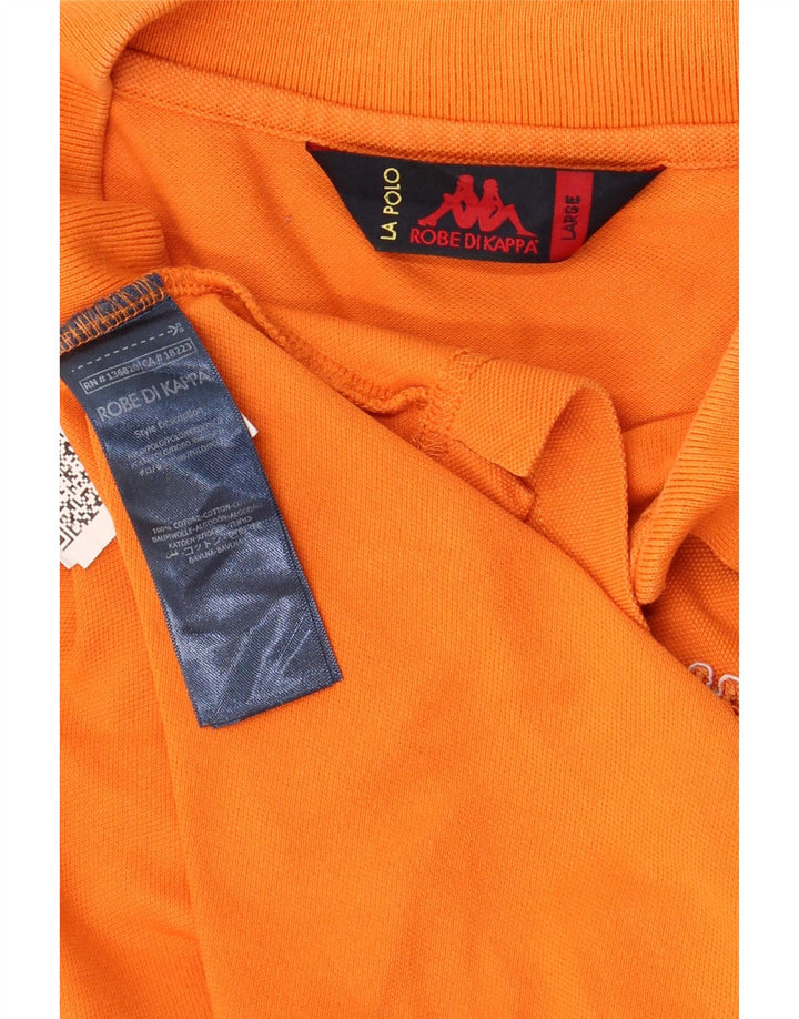KAPPA Polo Homme Large Orange Coton