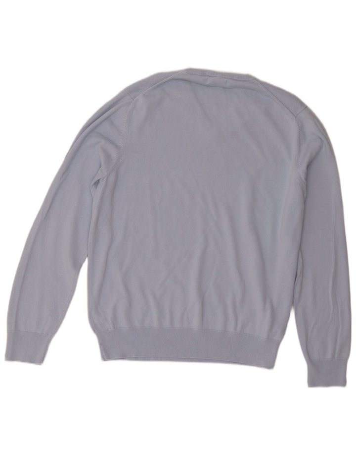 Marks & Spencer Mens V-Neck Jumper Sweater XL Blue Cotton