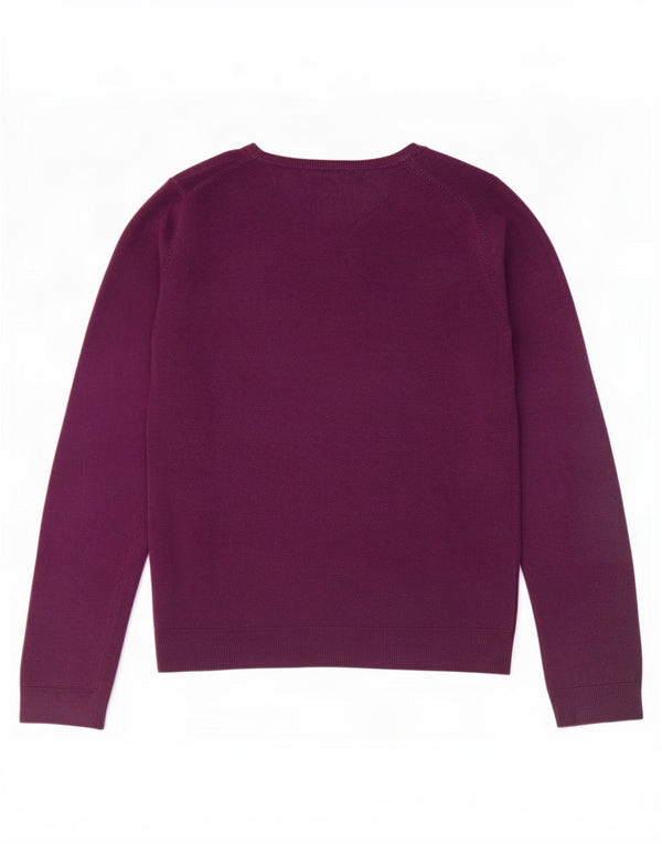 Maglione maglione con scollo a barca da donna Marks & Spencer UK 12 Acrilico viola medio