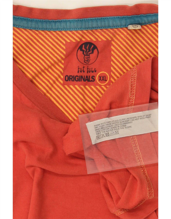 Fat Face Mens T-Shirt Top 2XL Orange Cotton