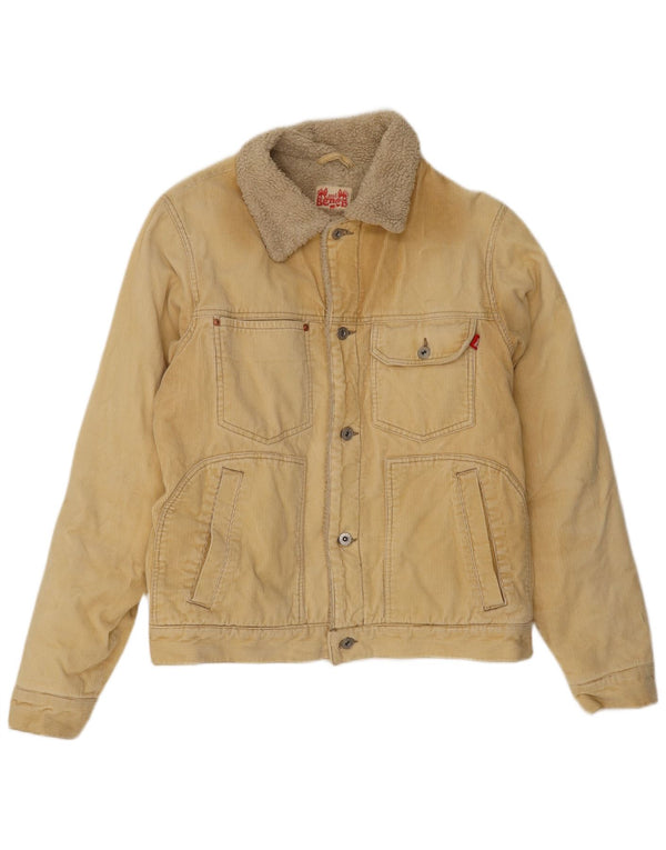 Bench Herren Sherpa Cordjacke UK 40 Large Beige Baumwolle