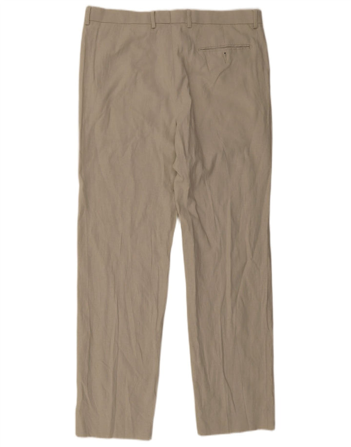 Marks & Spencer Mens Regular Fit Chino Trousers W36 L33 Beige Flax
