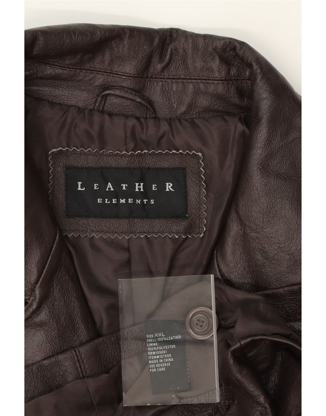 ELEMENTS Womens Leather Coat UK 20 2XL Brown Leather Vintage Elements and Second-Hand Elements from Messina Hembry 