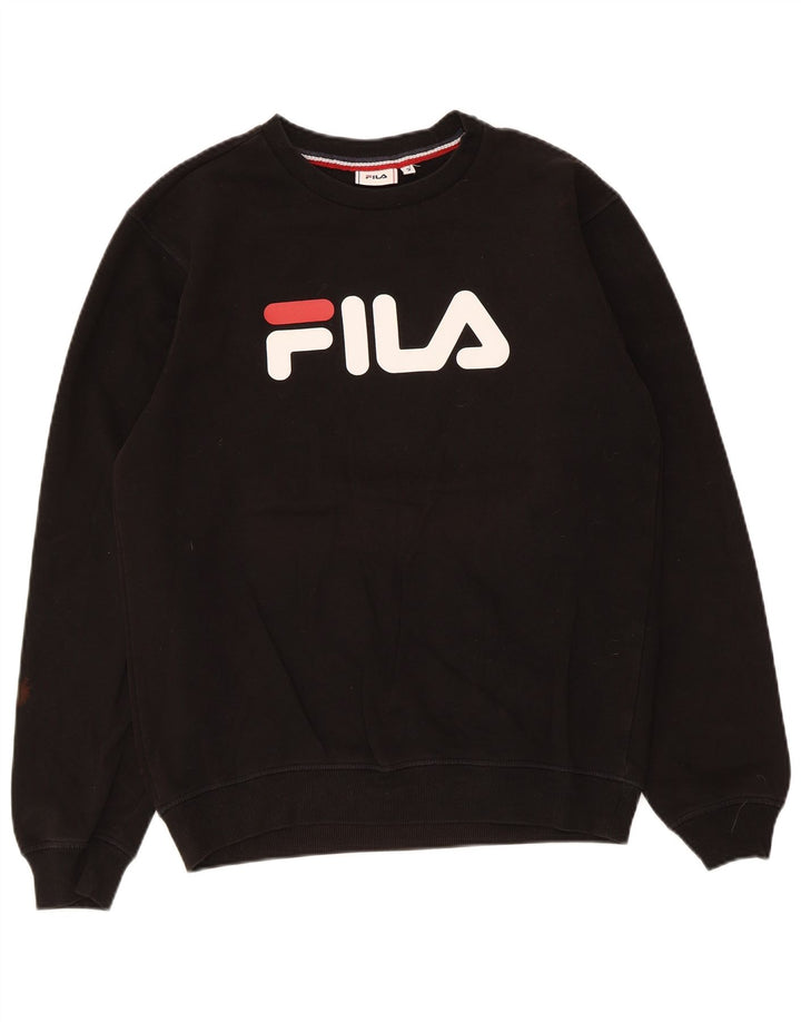 Fila Mens Graphic Sweatshirt Jumper Small Black Cotton
