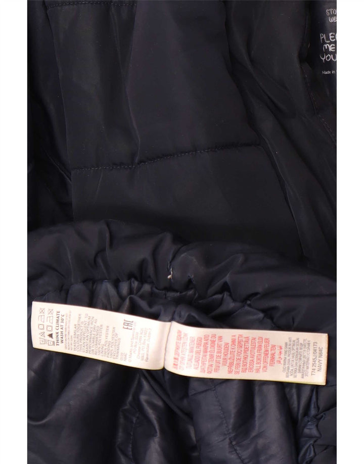 Marks & Spencer Girls Hooded Padded Coat 11-12 Years Navy Blue Polyester